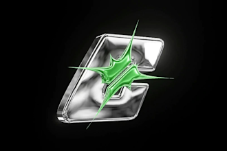 create shiny metallic 3d spinning or 3d rotating logo