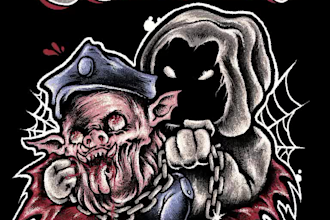 draw detailed illustration for hardcore band tshirt