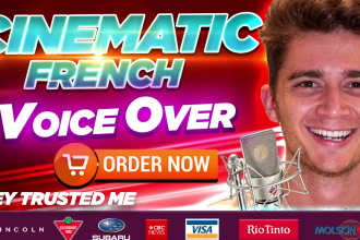 record an energetic and cinematic french deep voice over trailer, male, upbeat