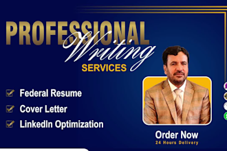 write CV, federal resume and cover letter with linkedin profile