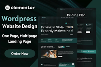 design wordpress landing page or wordpress website, saas, one page, elementor