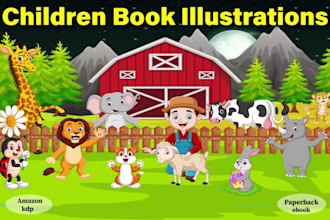 design children book illustration and cover, children story book illustration