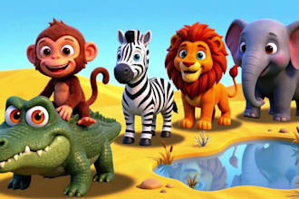 do ai animation stories, kids learning, 3d cartoon for kids in cocomelon style