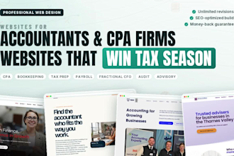 create accounting, bookkeeping, CPA firm, tax and financial advisor website
