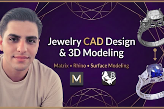 design custom jewelry cad models in matrix ready for casting