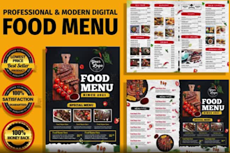 design food menu japanese restaurant menu chinese booking fast food modern menu