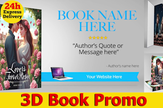 create a 3d book promo video trailer professionally