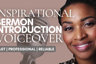 record a sermon introduction american female voice over