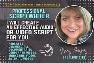 create an effective professional video or audio script for you