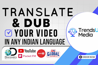 translate and dub your video in any indian language