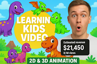 do automated 3d animation kids learning video for youtube