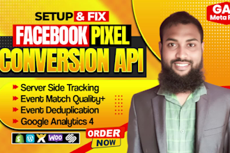 setup meta pixel conversion API, fix facebook pixel, server side tracking by GTM