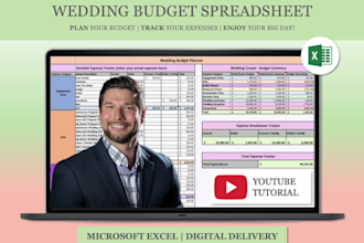 send a wedding budget expense planner excel spreadsheet