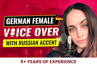 your german female voice over artist with a strong accent for dubbing games
