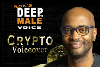 voice your crypto promotion nft or blockchain project deep male american style
