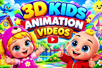 3d animation, 2d animation, kids animation, nursery rhymes, kids video editing