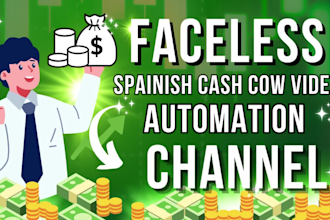 set up automated faceless spanish cash cow channel youtube cash cow video