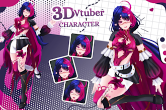 3d character vrchat, 3d vtuber and rigging vroid and blender