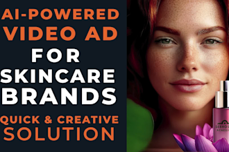 produce an ai video ad for skincare products with high quality marketing content