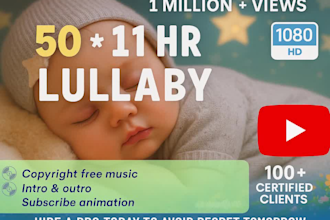 create original lullaby, baby sleep videos with branded youtube channel