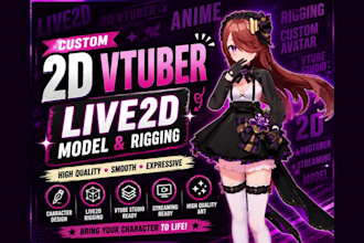 create 3d character model for 3d vtuber, vrchat, rigging, anime and 3d vroid