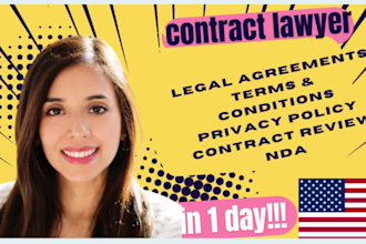 be your lawyer to write, review legal contract, terms and conditions, agreement