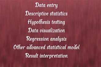 do expert data analysis and data entry using spss, r, stata, excel, and python