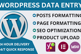 do wordpress data entry, and posts formatting