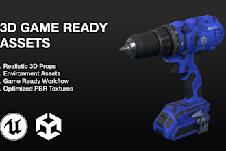 create realistic 3d game ready models and props