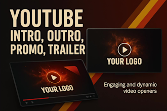 do youtube intro outro video trailer promo or animated logo