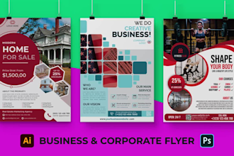 design professional corporate, business flyer and poster