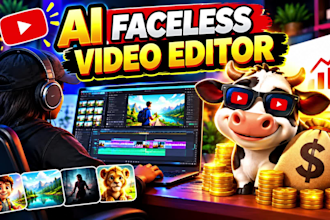 be your faceless video editor for youtube automation cashcow channel