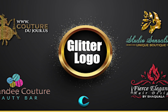 design a luxury glitter logo in 24hrs