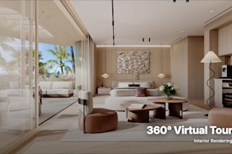 create a realistic 360 panorama virtual tour, 3d animation
