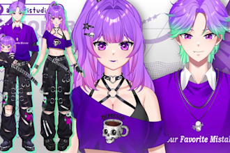 design live2d vtuber model and rigging for vtube studio