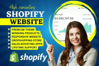 design profitable branded shopify dropshipping store or shopify website