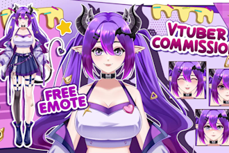 design and rig anime character art live2d vtuber model for streaming