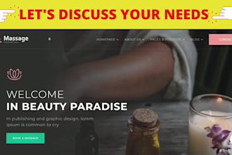 do massage therapy or beauty spa parlor service website