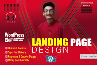 design wordpress landing page with elementor