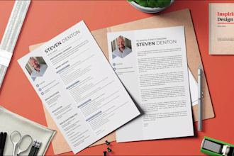 perform professional resume design, CV design and cover letter template