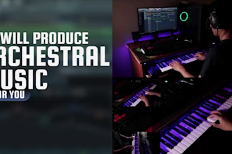 produce orchestral cinematic music for you