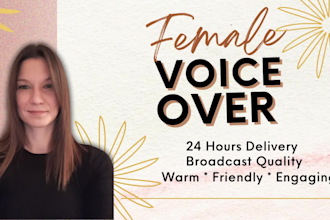 record smooth, friendly voice over for your youtube channel