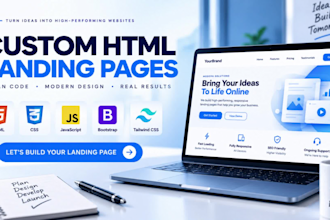 code a responsive HTML CSS landing page