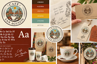 design a professional vintage logo and branding identity