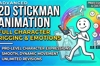 create 2d stickman and stick figure animation explainer video