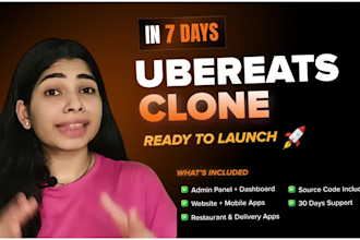 provide an ubereats clone food delivery app for ios and android