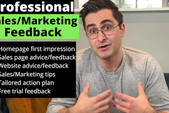 review your website and provide sales and marketing feedback