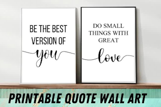 design minimalist typography custom quote printable wall art for etsy or resell