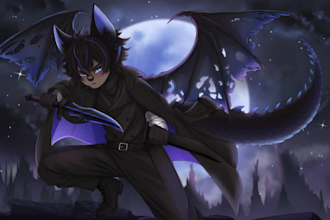 draw furry art illustration, furry pfp, furry oc, fursona, anthro, sheet