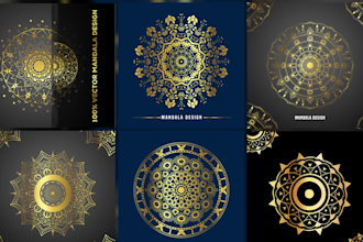do custom premium mandala design and gold logo for you